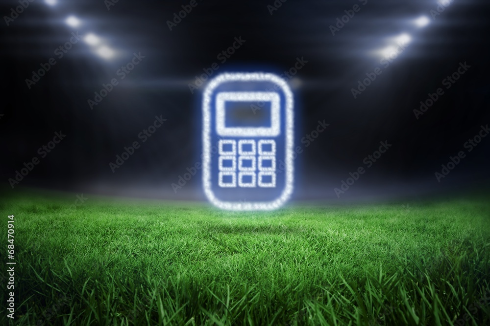 Poster Composite image of cloud in shape of phone