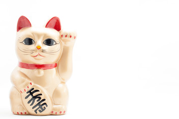 Japanese beckoning cat also known as maneki neko