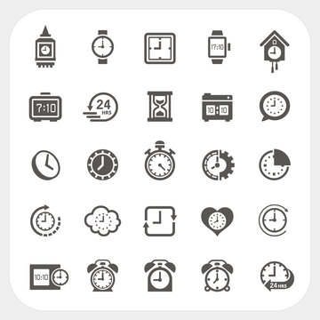 Clock icons set