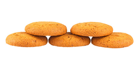Oatmeal cookies isolated on white background