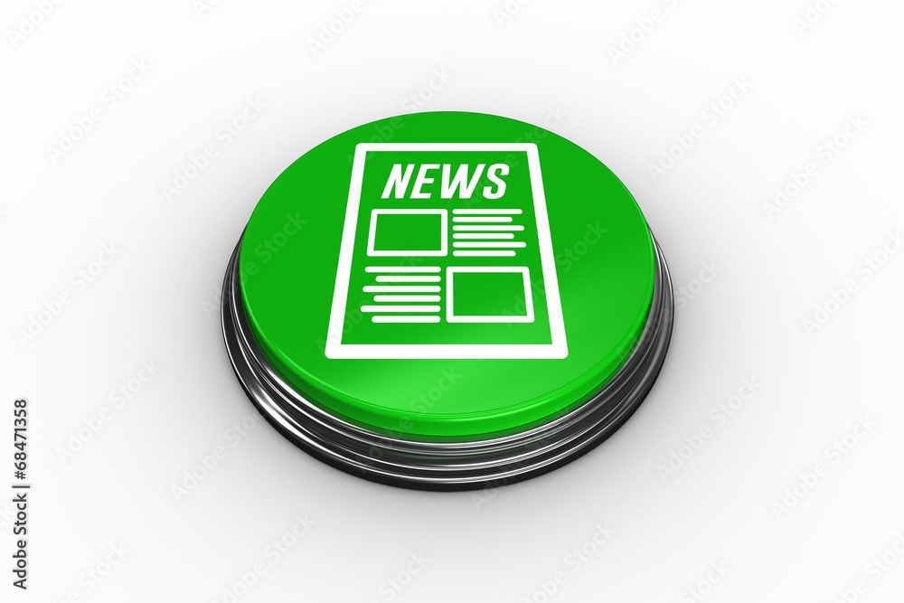 Aufkleber composite image of newspaper graphic on button