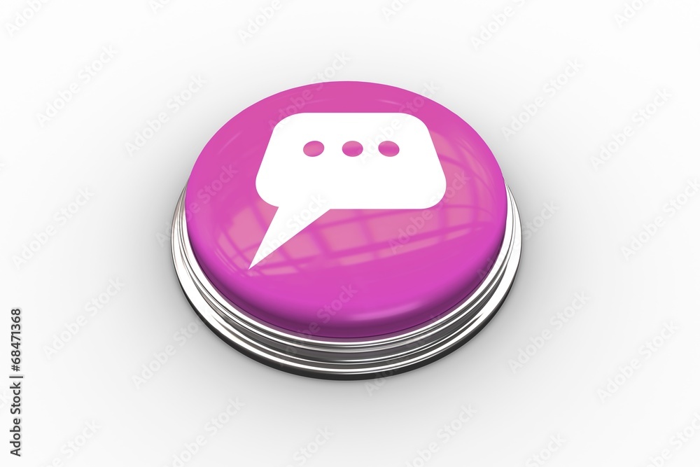 Poster Composite image of speech bubble graphic on button