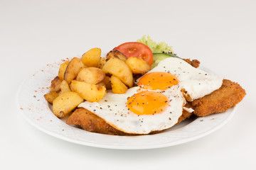 Schweinekotelett paniert mit Eiern