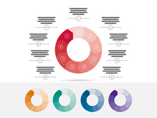 Nine sided presentation infographic diagram chart vector