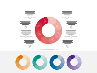 Eight sided presentation infographic diagram chart vector