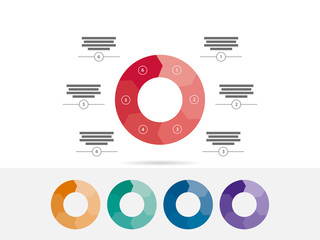 Six sided presentation infographic diagram chart vector