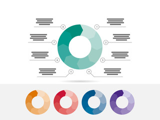 Eight sided presentation infographic diagram chart vector