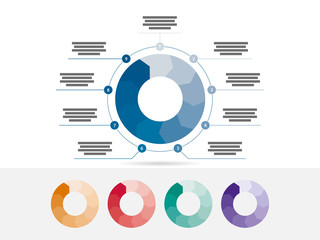 Nine sided presentation infographic diagram chart vector