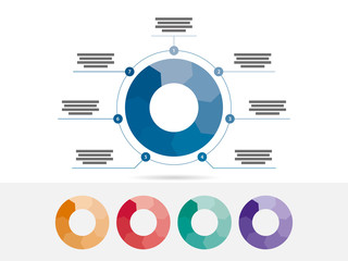 Seven sided presentation infographic diagram chart vector
