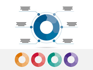 Six sided presentation infographic diagram chart vector
