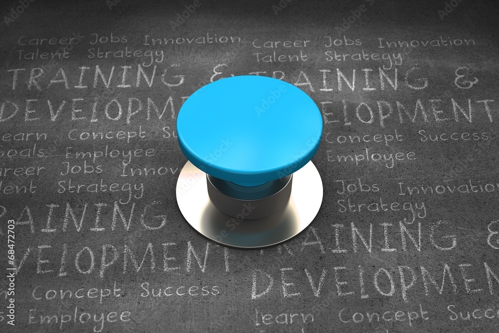 Poster Composite image of blue push button