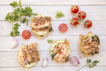 Salmon sandwiches
