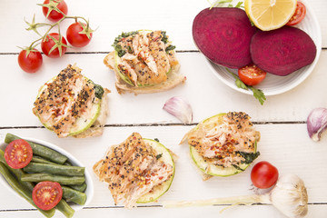 Salmon sandwiches