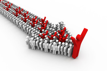 leadership concept, 3d illustration .