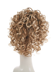 Hair wig over the mannequin head