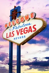 Foto auf Glas Willkommen im Las Vegas-Zeichen © somchaij