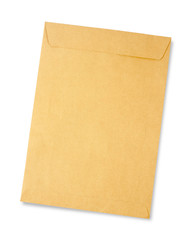 Brown envelope isolated on white background