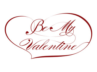 Red Greeting Card “Be My Valentine”, vector
