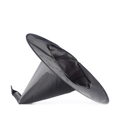 Black pointed cone shaped hat