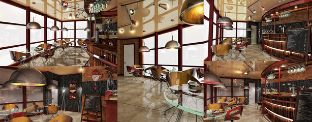 the interior of cafe in modern style thoughtful design