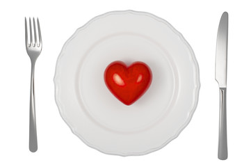 Heart on plate