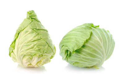green cabbage isolated on white background