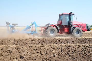 tractor with a plow