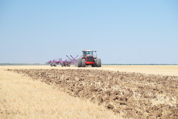 tractor with a plow