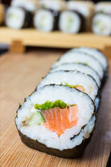 Close up of sushi, Japanese seafood