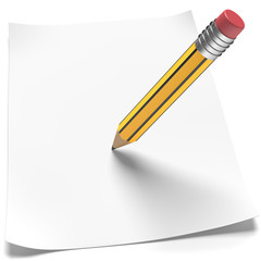 Bleistift und ein weisses Blatt