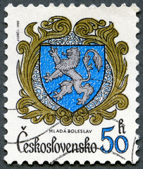 CZECHOSLOVAKIA - 1982: shows arms of Mlada Boleslav