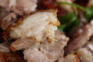 Close up of lard, Streaky Pork dish, Pork Belly Roast recipe, Ge