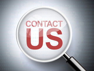 magnifying glass with words contact us
