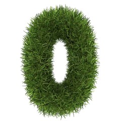 numbers of green grass concept. isolated on white. 