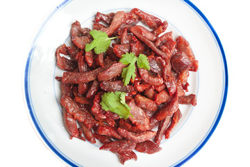 Fried dried beef.