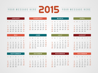 Calendar 2015 vector design template