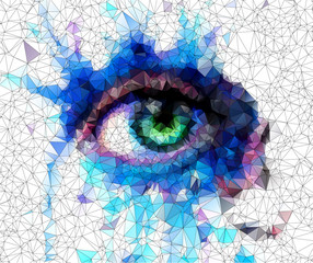 beautiful eye in geometric styling abstract geometric background - 68480380