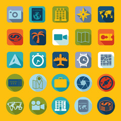 Set of summer tourism icons