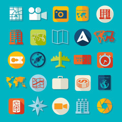 Set of summer tourism icons