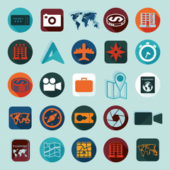 Set of summer tourism icons