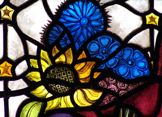 Flowers in stained glass