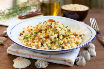 Fregola con bottarga, cucina sarda