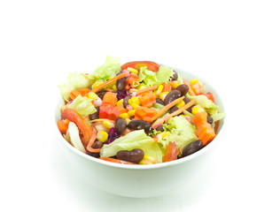 vegetable salad on white background