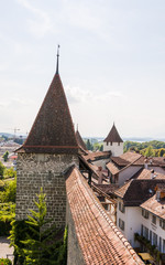 Murten, historische Altstadt, Stadtmauer, T&uuml;rme, Schweiz