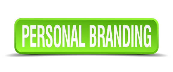 personal branding green 3d realistic square isolated button