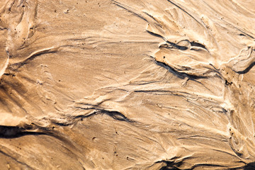 Sand surface with the relief formed by water currents