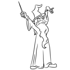 zauberer Zauberstab grimmig