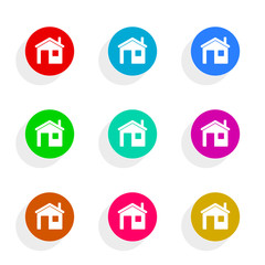 house flat icon vector set
