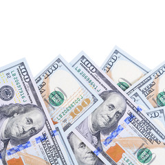 Hundred  dollars isolated on white background