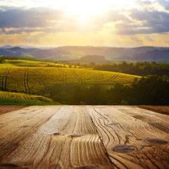 Poster houtstructuur achtergronden op het landschap van Toscane © ZoomTeam